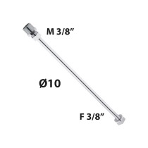 Scheda Tubetto Rame Cromato Ø10 con Cartella + Niples M3 8 + Calotta F3 8 cm