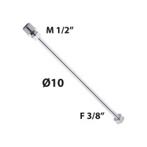 Scheda Tubetto Rame Cromato Ø10 con Cartella + Niples M1 2 + Calotta F3 8 cm