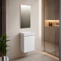 Scheda Mobile Bagno Sospeso Mini 1 Anta Dx Colore Bianco Misura 40cm