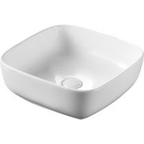 Scheda Lavabo da appoggio quadro in ceramica con angoli arrotondati