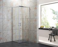 Scheda Box Doccia Cristallo 4 MM Trasparente o Opaco  2 lati Apertura Angolare Scorrevole - Reversibile