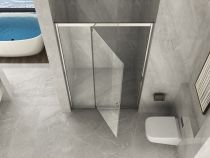 Scheda Box doccia cristallo 6 mm - 1 lato apertura pivotante battente con vetro fisso (trasparente o opaco)