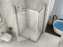 Scheda Box doccia cristallo 6 mm 2 lati - Fisso piu' porta semi battente Opaco - Reversibile