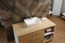 Scheda Lavabo in ceramica rettangolare da appoggio mm 445 x 355