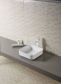 Scheda Lavabo in ceramica quadrato da appoggio 385 x 385 mm