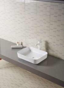 Scheda Lavabo in ceramica rettangolare da appoggio 500 x 390 mm