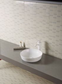 Scheda Lavabo in ceramica rotondo da appoggio diametro 415 mm