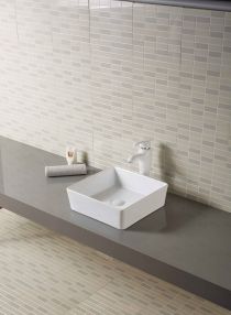 Scheda Lavabo in ceramica quadrato da appoggio 390 x 390 mm