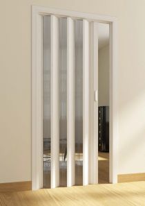 Scheda Porta a soffietto da interno in PVC con doghe semitrasparenti modello Lucciola