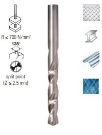 Scheda Punta elicoidale per metallo in HSS - Professionale