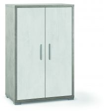 Scheda Mobile 2 Ante Doublè Collection Colore Struttura Cemento e Ante Ossido Bianco