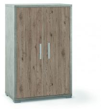 Scheda Mobile 2 Ante Doublè Collection Colore Struttura Cemento e Ante Rovere Rustico