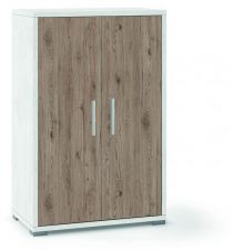 Scheda Mobile 2 Ante Doublè Collection Colore Struttura Ossido Bianco e Ante Rovere Rustico