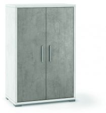 Scheda Mobile 2 Ante Doublè Collection Colore Struttura Ossido Bianco e Ante Cemento