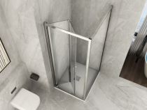 Scheda Box doccia in cristallo 6 mm - Fisso piu' porta a soffietto libro Trasparente o Opaco - Reversibile