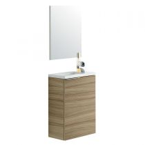 Scheda Mobile bagno sospeso Compact Cody completo di lavabo e specchio Colore NOCE