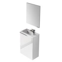 Scheda Mobile bagno sospeso Compact Cody completo di lavabo e specchio Colore Bianco
