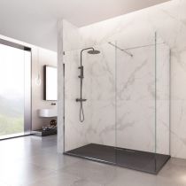 Scheda Box Doccia Walk-In Angolare 2 Lati Cristallo 8mm Trasparente