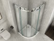 Scheda Box Doccia Semicircolare Cristallo Trasparente 8 mm Doppia Anta Scorrevole