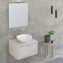 Scheda Mobile bagno sospeso Domino 60 cm - Colore Grigio Cielo