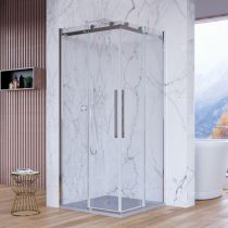 Scheda Box Doccia Angolare in Cristallo Anticalcare 8 MM Frameless Apertura Scorrevole
