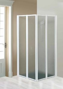 Scheda Box Doccia 2 Lati a Scomparsa in Acrilico 3mm Telaio Alluminio Bianco Ral 9010