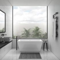 Scheda Vasca da bagno freestanding di design centro stanza in acrilico bianco