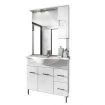 Scheda Mobile bagno a terra con piedini - bianco lucido 85 cm