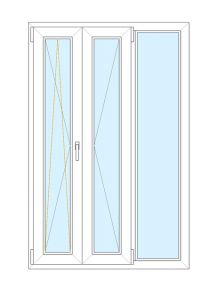 Scheda PortaFinestra 2 ante con FIANCOLUCE in PVC Rehau - Su misura