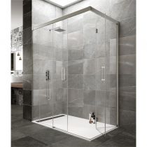 Scheda Box Doccia Angolare in Cristallo 6 mm Frameless 2 Lati - 1 Scorrevole + 1 Porta Libro