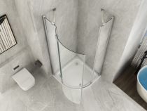 Scheda Box Doccia Cristallo Trasparente 8 mm Semicircolare Unico Battente Esterno