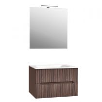 Scheda Mobile Bagno Sospeso Completo di Lavabo, Specchio e Lampada