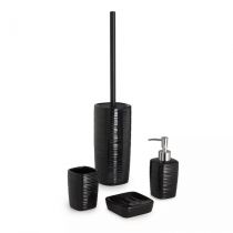 Scheda Set 4 accessori appoggio in ceramica nero  Serie Kelly di Gedy