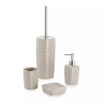 Scheda Set 4 accessori appoggio in ceramica tortora chiaro Serie Kelly di Gedy