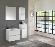 Scheda Mobile Bagno Sospeso Colore Bianco Frassinato Misura 90x190x46 cm