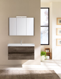 Scheda Mobile Bagno Sospeso Colore Rovere Scuro Misura 100x190x46 cm
