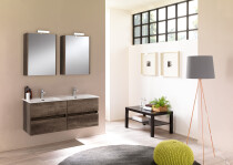 Scheda Mobile Bagno Sospeso Colore Rovere Scuro Misura 120x190x46 cm