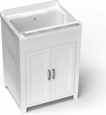 Scheda Adventa Mobile Lavatoio in Resina di PP Misure 60L x 50P x 85H cm Bianco