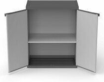 Scheda Armadietto in resina di PVC e PP 2 Ante 2 Ripiani Modulare Adatto Esterno Misura: 68L x 40P x 85H