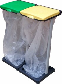Scheda Adventa Portasacco Portarifiuti Mono Raccolta Differenziata Colore Grigio Nero Misura L63 x P36 xH81