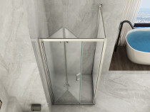 Scheda Box Doccia Angolare Cristallo 6 MM 1 Lato Fisso 1 Lato Porta a Libro-Battente Trasparente o Opaco