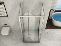Scheda Box Doccia 3 Lati Cristallo 6 MM 2 Lati Fissi + 1 Lato Porta a Libro Trasparente o Opaco Reversibile