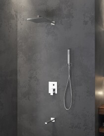 Scheda Kit doccia completo con monocomando a due vie soffione e doccino Delos Cromo