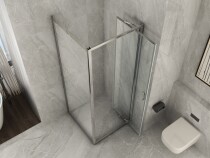 Scheda Box Doccia Cristallo 6 mm 2 Lati - 1 Fisso e 1 Apertura Rototraslante (Trasparente/Opaco)