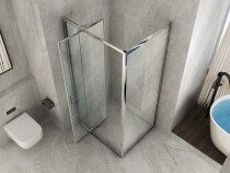 Scheda Box Doccia Cristallo 6 mm 2 Lati - 1 Fisso e 1 Apertura Rototraslante con Fisso (Trasparente/Opaco)