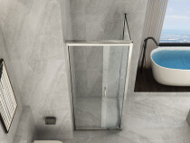 Scheda Box doccia angolare in cristallo 6 mm Trasparente 2 lati: 1 fisso e 1 scorrevole 3 ante Reversibile