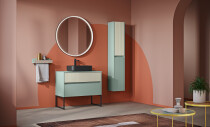 Scheda Mobile Bagno Sospeso Niwa 02 Colore Verde Timo e Sabbia Misura 90x46 cm