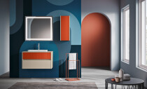 Scheda Mobile Bagno Sospeso Niwa 05 Colore Paprika e Sabbia 90x46 cm