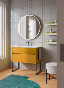 Scheda Mobile Bagno Sospeso Niwa 06 Colore Senape 90x46 cm