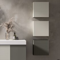 Scheda Colonna per Mobile Bagno Sospeso  Pixel 03 Colore Olmo Rousseau, Bianco e Grigio Carbone.